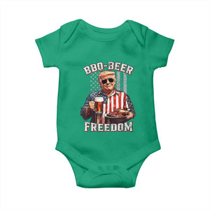 Funny Trump 4th Of July Baby Onesie Patriotic BBQ Beer Freedom American Flag TS10 Irish Green Print Your Wear