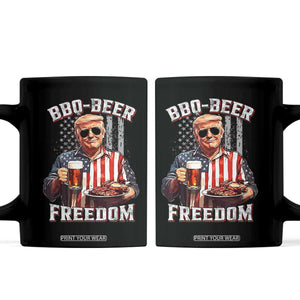 Funny Trump 4th Of July Coffee Mug Patriotic BBQ Beer Freedom American Flag TS10 Black Print Your Wear
