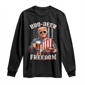 Funny Trump 4th Of July Long Sleeve Shirt Patriotic BBQ Beer Freedom American Flag TS10 Black Print Your Wear