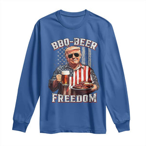 Funny Trump 4th Of July Long Sleeve Shirt Patriotic BBQ Beer Freedom American Flag TS10 Royal Blue Print Your Wear