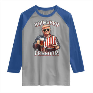 Funny Trump 4th Of July Raglan Shirt Patriotic BBQ Beer Freedom American Flag TS10 Sport Gray Royal Print Your Wear