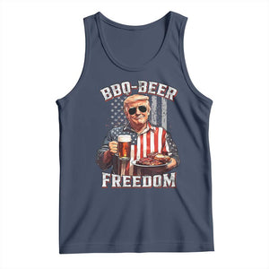 Funny Trump 4th Of July Tank Top Patriotic BBQ Beer Freedom American Flag TS10 Navy Print Your Wear