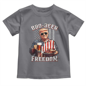 Funny Trump 4th Of July Toddler T Shirt Patriotic BBQ Beer Freedom American Flag TS10 Charcoal Print Your Wear