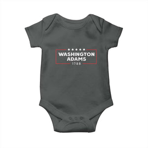 4th July George Washington 1788 Baby Onesie Retro President Campaign TS10 Dark Heather Print Your Wear