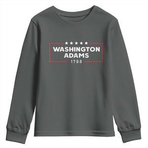 4th July George Washington 1788 Youth Sweatshirt Retro President Campaign TS10 Dark Heather Print Your Wear