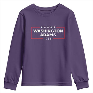 4th July George Washington 1788 Youth Sweatshirt Retro President Campaign TS10 Purple Print Your Wear