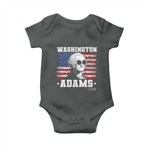 George Washington 1788 Baby Onesie Funny 4th of July Retro President Campaign USA Flag TS10 Dark Heather Print Your Wear