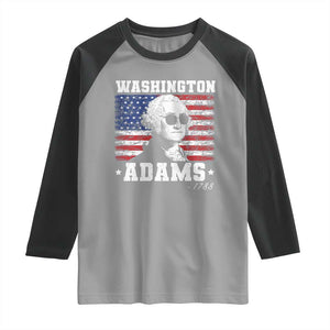 George Washington 1788 Raglan Shirt Funny 4th of July Retro President Campaign USA Flag TS10 Sport Gray Black Print Your Wear
