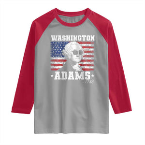 George Washington 1788 Raglan Shirt Funny 4th of July Retro President Campaign USA Flag TS10 Sport Gray Red Print Your Wear