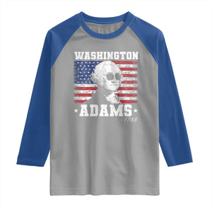 George Washington 1788 Raglan Shirt Funny 4th of July Retro President Campaign USA Flag TS10 Sport Gray Royal Print Your Wear