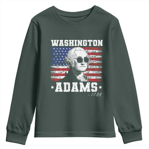 George Washington 1788 Youth Sweatshirt Funny 4th of July Retro President Campaign USA Flag TS10 Dark Forest Green Print Your Wear