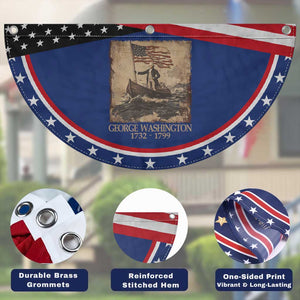 Vintage George Washington Patriotic Fan Flag 4th Of July Gift