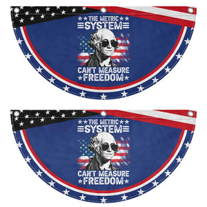 Funny 4th of July The Metric System Can't Measure Freedom Patriotic Fan Flag George Washington American Flag