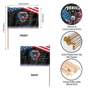 Bald Eagle Merica Patriotic Handheld Flag USA American Flag 4th of July TS10 Print Your Wear
