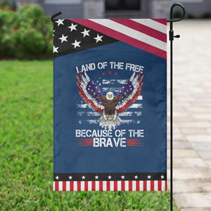 Land of the Free Because of the Brave Garden Flag American Flag Patriotic Eagle 4th of July TS10 Classic Blue Black Print Your Wear