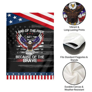 Land of the Free Because of the Brave Garden Flag American Flag Patriotic Eagle 4th of July TS10 Print Your Wear
