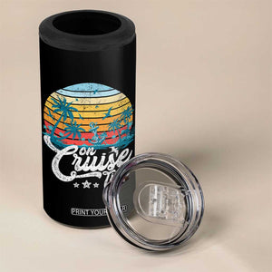 On Cruise Time 4 in 1 Can Cooler Tumbler Retro Summer Vacation Cruising TS10 Print Your Wear