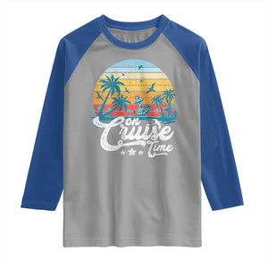 On Cruise Time Raglan Shirt Retro Summer Vacation Cruising TS10 Sport Gray Royal Print Your Wear