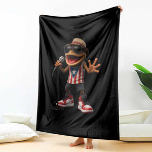 Coqui Puerto Rican Flag Throw Blanket Taino Boricua Frog Singing TS10 Print Your Wear