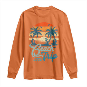 Beach Trip 2025 Long Sleeve Shirt Summer Vacation Vintage 70's Retro TS10 Orange Print Your Wear
