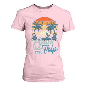 Beach Trip 2025 T Shirt For Women Summer Vacation Vintage 70's Retro TS10 Light Pink Print Your Wear