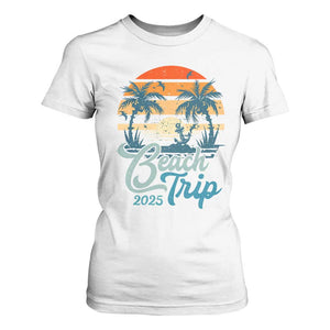 Beach Trip 2025 T Shirt For Women Summer Vacation Vintage 70's Retro TS10 White Print Your Wear