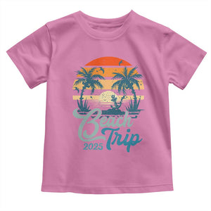 Beach Trip 2025 Toddler T Shirt Summer Vacation Vintage 70's Retro TS10 Azalea Print Your Wear