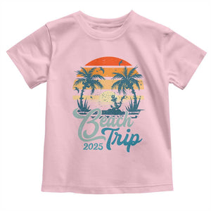 Beach Trip 2025 Toddler T Shirt Summer Vacation Vintage 70's Retro TS10 Light Pink Print Your Wear