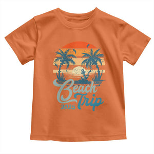 Beach Trip 2025 Toddler T Shirt Summer Vacation Vintage 70's Retro TS10 Orange Print Your Wear