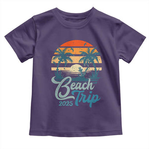 Beach Trip 2025 Toddler T Shirt Summer Vacation Vintage 70's Retro TS10 Purple Print Your Wear