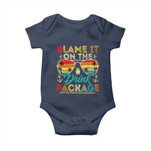 Funny Cruise Baby Onesie Blame it on The Cruise Package Cruising Matching TS10 Navy Print Your Wear