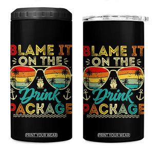 Funny Cruise 4 in 1 Can Cooler Tumbler Blame it on The Cruise Package Cruising Matching TS10 One Size: 16 oz Black Print Your Wear