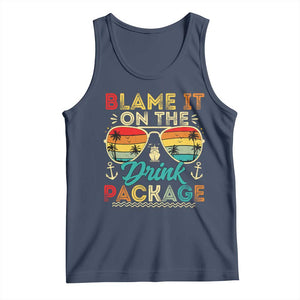 Funny Cruise Tank Top Blame it on The Cruise Package Cruising Matching TS10 Navy Print Your Wear