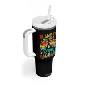 Funny Cruise Tumbler With Handle Blame it on The Cruise Package Cruising Matching TS10 Print Your Wear