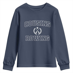 Cousins Rowing Youth Sweatshirt Summer Romance Beach Vibes TS10 Navy Print Your Wear
