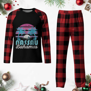 Vintage Nassau Plaid Pajama Set Tropical Island Palm Trees Beach Bahamas Vacation TS10 Buffalo Plaid Print Your Wear
