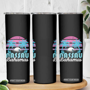 Vintage Nassau Skinny Tumbler Tropical Island Palm Trees Beach Bahamas Vacation TS10 Print Your Wear