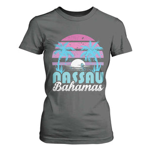 Vintage Nassau T Shirt For Women Tropical Island Palm Trees Beach Bahamas Vacation TS10 Dark Heather Print Your Wear