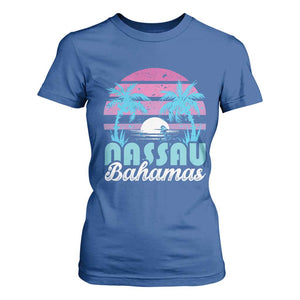 Vintage Nassau T Shirt For Women Tropical Island Palm Trees Beach Bahamas Vacation TS10 Royal Blue Print Your Wear