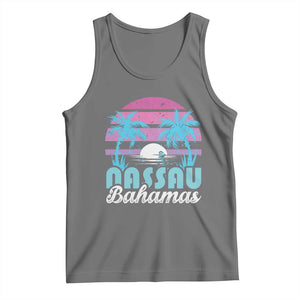 Vintage Nassau Tank Top Tropical Island Palm Trees Beach Bahamas Vacation TS10 Black Heather Print Your Wear