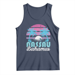 Vintage Nassau Tank Top Tropical Island Palm Trees Beach Bahamas Vacation TS10 Navy Print Your Wear