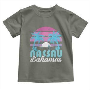 Vintage Nassau Toddler T Shirt Tropical Island Palm Trees Beach Bahamas Vacation TS10 Military Green Print Your Wear