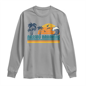 Vintage Nassau Long Sleeve Shirt Bahamas Vacation Beach Summer Retro Sunset TS10 Sport Gray Print Your Wear