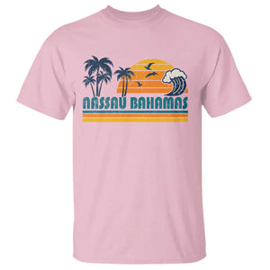 Vintage Nassau T Shirt Bahamas Vacation Beach Summer Retro Sunset TS10 Light Pink Print Your Wear