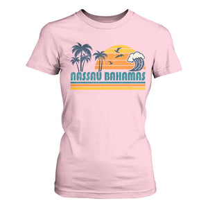 Vintage Nassau T Shirt For Women Bahamas Vacation Beach Summer Retro Sunset TS10 Light Pink Print Your Wear