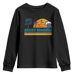 Vintage Nassau Youth Sweatshirt Bahamas Vacation Beach Summer Retro Sunset TS10 Black Print Your Wear