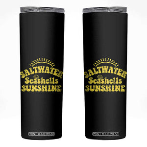 Saltwater Seashells Sunshine Skinny Tumbler Beach Summer Vacation Vintage 70's Retro TS10 Black Print Your Wear