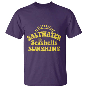 Saltwater Seashells Sunshine T Shirt Beach Summer Vacation Vintage 70's Retro TS10 Purple Print Your Wear