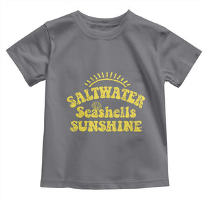 Saltwater Seashells Sunshine Toddler T Shirt Beach Summer Vacation Vintage 70's Retro TS10 Charcoal Print Your Wear