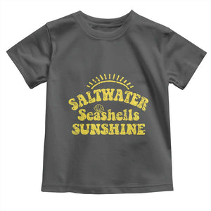 Saltwater Seashells Sunshine Toddler T Shirt Beach Summer Vacation Vintage 70's Retro TS10 Dark Heather Print Your Wear